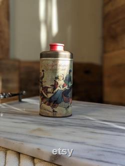 FREE SHIPPING Vtg Avon Currier and Ives Lady Skater Talc Powder Container