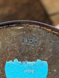 FREE SHIPPING Vtg Avon Currier and Ives Lady Skater Talc Powder Container