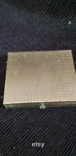 FREE SHIPPING Vtg Silver Metal Dorset 5th Avenue Floral Leaf Designs Mirror Powder Compact