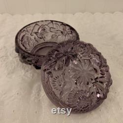 Fenton Limited Edition Purple Glass Powder Box, Trinket Box 9486PQ