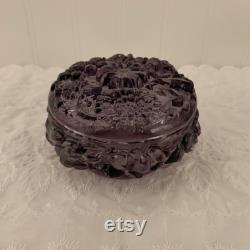 Fenton Limited Edition Purple Glass Powder Box, Trinket Box 9486PQ