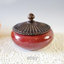 Fitz and Floyd Powder Bowl, Lidded Jar, Vanity Budoir Jar, Dresser Set, Jewelry Storage, Trinket Dish, Mothers Day Gift, Treasures by Gulf