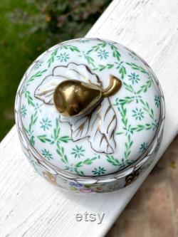 Floral Trinket Box Chinoiserie Chic Home Decor Built In Decor Southern Style GrandMillenial Style Granny Chic Floral Powder Jar Famille Rose