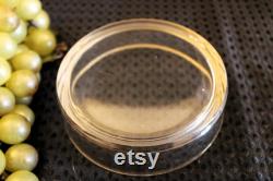 Fostoria Glass Powder or Cosmetic Jar with Scent Bottle Lid Green and Gold Accents