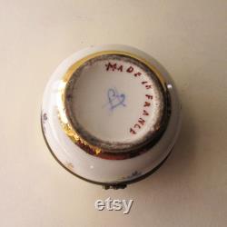France Vintage Victorian Porcelain Dresser Jar Powder Vanity Box