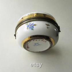 France Vintage Victorian Porcelain Dresser Jar Powder Vanity Box
