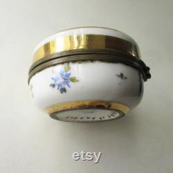 France Vintage Victorian Porcelain Dresser Jar Powder Vanity Box