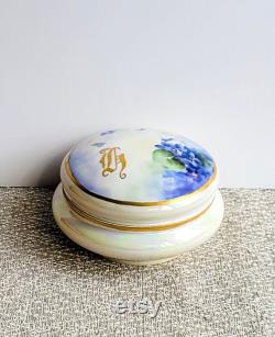 French Jewelry Ring Holder Hand Painted AKD Porcelain