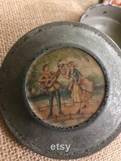 French Victorian Antique Trinket Powder Box, Antique Trinket Box, Victorian People, Dresser Box