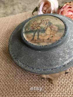 French Victorian Antique Trinket Powder Box, Antique Trinket Box, Victorian People, Dresser Box