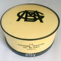 French Vintage Face Powder Box La Grande Maison de Blanc Paris 1930s