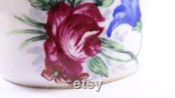 French Vintage Limoges Hand painted Floral Porcelain Powder or Jewelry Box signed H. Authier (T56)