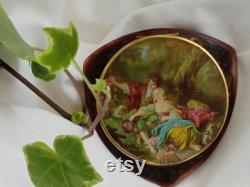 French artisan Compact Box. 19th Century. Handmade. French Shabby Chic.