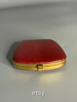 French vintage compact powder box and pocket hand mirror