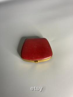 French vintage compact powder box and pocket hand mirror