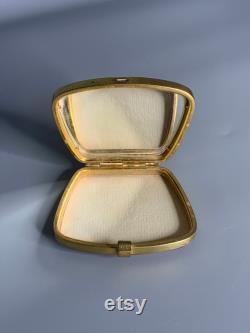French vintage compact powder box and pocket hand mirror