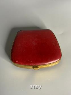 French vintage compact powder box and pocket hand mirror