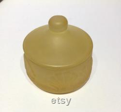 Frosted Resin powder box trinket dish yellow