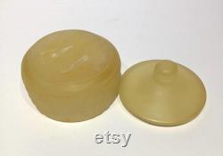 Frosted Resin powder box trinket dish yellow