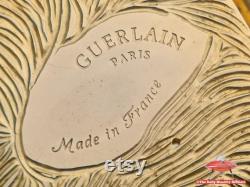 GUERLAIN Paris Powder Box Foldable Mirror Made in France Gold Coloured Beautiful Vintage