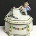 German Art Deco Figural Porcelain Powder Jar Dresser Box Flapper Half Doll