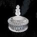 Glass Covered Trinket Powder Dish with Girl Shaped Handle 23525