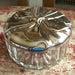 Godinger Silver Plate and Glass Powder Jar or Vanity Jar with Mirrored Lid