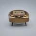 Gold Tone Musical Face Powder Trinket Box Footed Enamel Egyptian Theme VTG MCM