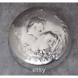 Gorham Sterling SilverArt Nouveau Crystal Powder Jar Vintage