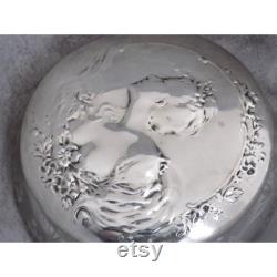 Gorham Sterling SilverArt Nouveau Crystal Powder Jar Vintage