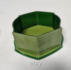 Green Celluloid Powder Box-Hampton Arch-Amerith-Nice Condition