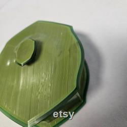 Green Celluloid Powder Box-Hampton Arch-Amerith-Nice Condition