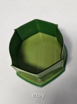 Green Celluloid Powder Box-Hampton Arch-Amerith-Nice Condition