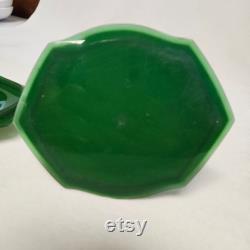 Green Celluloid Powder Box-Hampton Arch-Amerith-Nice Condition
