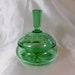 Green Cut Glass Powder Jar 23230
