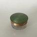 Green Enamel on Copper Brass Guilloche Dresser Glass Jar Marked Germany