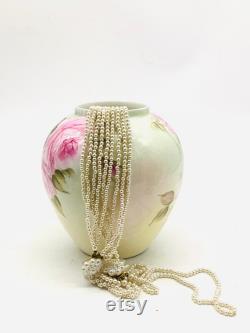 Hand-Painted English Porcelain Powder Jar Decorated with Roses Aynsley Inspired Cabbage Rose Pretty Flower Trinket Pot made in England