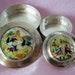 Handpainted Mother Of Pearl Trinket Boxes Polo Players Warriors On Horses Embossed MOP Small Silver Powder Boxes Mirrored Covers Set Of 2