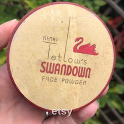 Henry Tetlow's Swandown Face Powder Remnants in Original Card Box Circa 1930, 2.75 x 1.25 , Powder Retains Original Scent