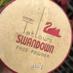 Henry Tetlow's Swandown Face Powder Remnants in Original Card Box Circa 1930, 2.75 x 1.25 , Powder Retains Original Scent