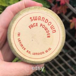 Henry Tetlow's Swandown Face Powder Remnants in Original Card Box Circa 1930, 2.75 x 1.25 , Powder Retains Original Scent