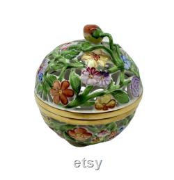 Herend Fantasy Bonbonnière Reticulated Potpourri Box