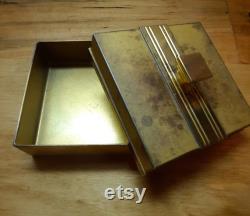 Hickok Powder Trinket Box 14kt Plated Brass Vintage 1960s SALE Was 46 Now 40