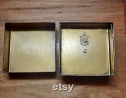 Hickok Powder Trinket Box 14kt Plated Brass Vintage 1960s SALE Was 46 Now 40