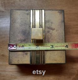 Hickok Powder Trinket Box 14kt Plated Brass Vintage 1960s SALE Was 46 Now 40
