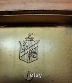 Hickok Powder Trinket Box 14kt Plated Brass Vintage 1960s SALE Was 46 Now 40