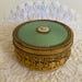 Hollywood Regency Ormolu Guilloche Style Vanity Container with Glass Insert