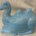 Humphrey Camel Powder Jar Blue Milk Glass Westmoreland Glass Company