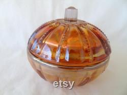 Iittala Carnival Glass Diamond Point Columns Powder Box