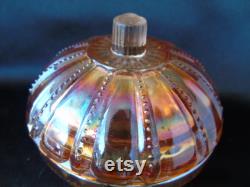 Iittala Carnival Glass Diamond Point Columns Powder Box